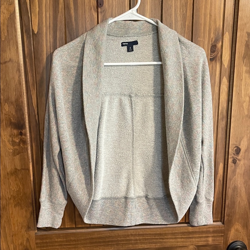 Gap kids Heathered Gray with rainbow sparkles Open Front Cardigan